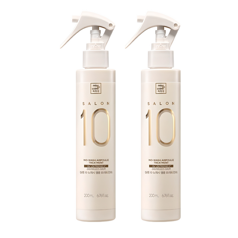 미쟝센 살롱10 노워시 앰플 트리트먼트 극손상 모발용, 200ml, 2개