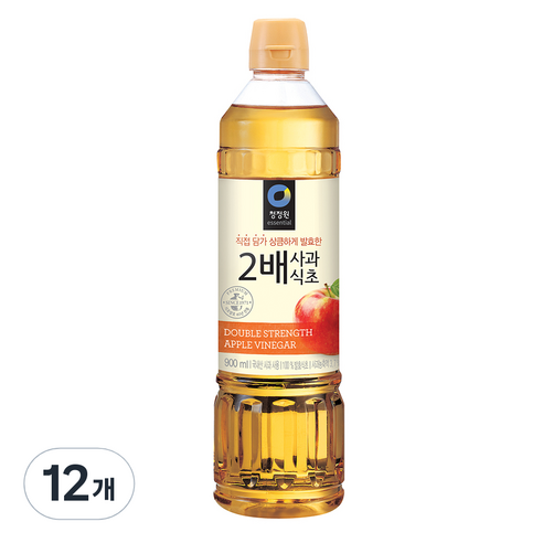청정원 2배 사과식초, 900ml, 12개