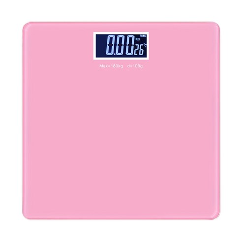 노바리빙 컬러 백라이트 사각 체중계, 핑크