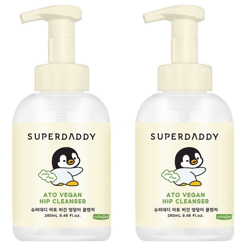 슈퍼대디 아토비건 엉덩이클렌저, 280ml, 2개