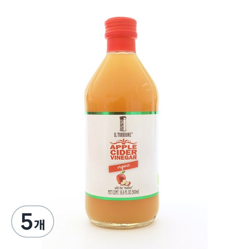 일토리오네 유기농 사과식초, 500ml, 5개