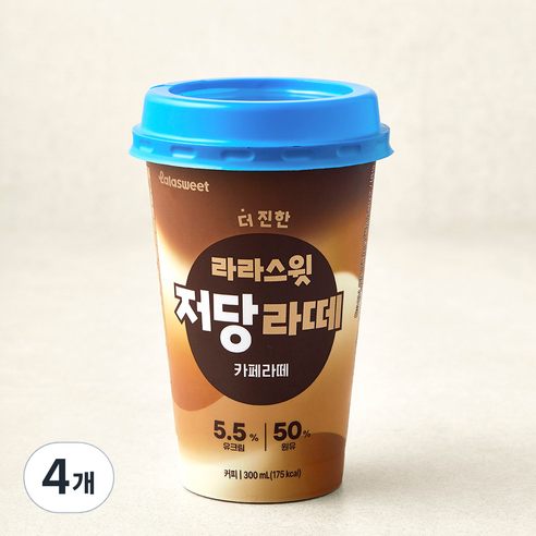라라스윗 더 진한 저당라떼 카페라떼, 300ml, 4개
