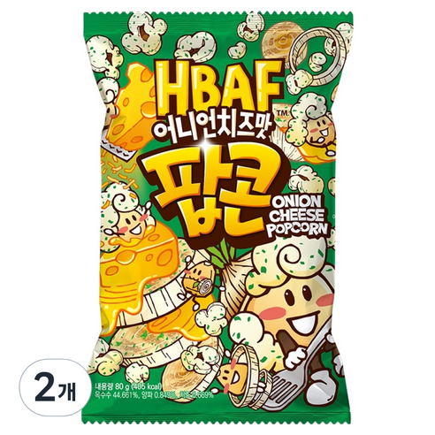 바프 어니언치즈맛 팝콘, 80g, 2개