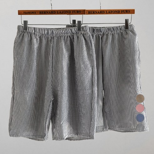 글램공감 커플용 지지미 줄무늬 파자마 5부 바지 2p