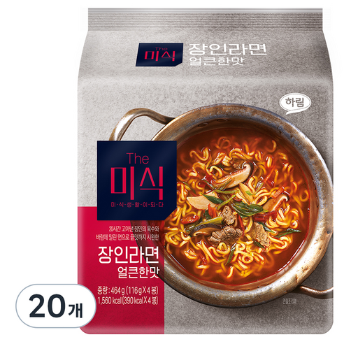 더미식 장인라면 얼큰한맛 116g, 20개