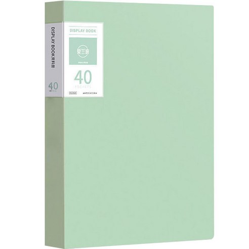 서류정리 A4 클리어파일 40p, 그린, 1개