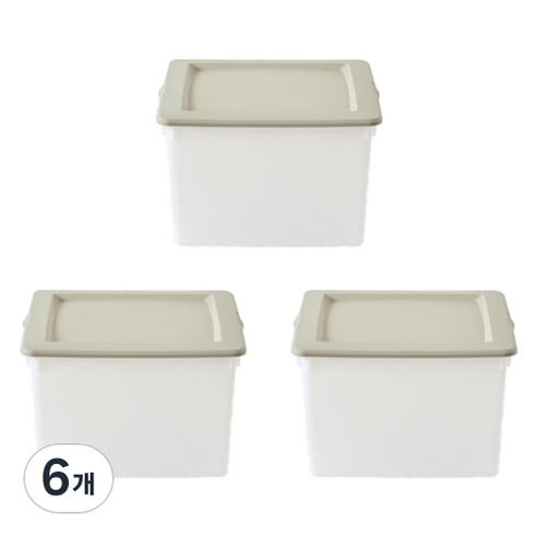 브리다 큐브 리빙박스, 올리브그린, 35L, 6개