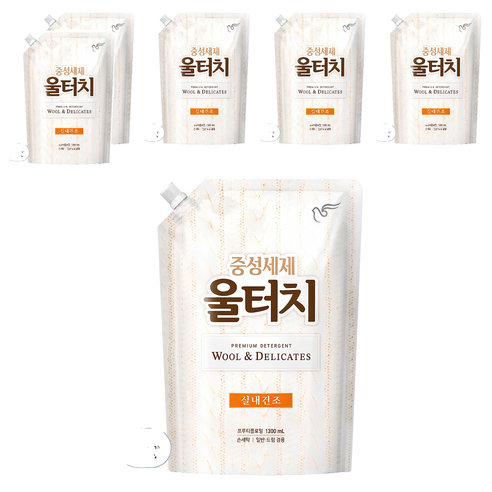 울터치 중성세제 리필, 1.3L, 6개