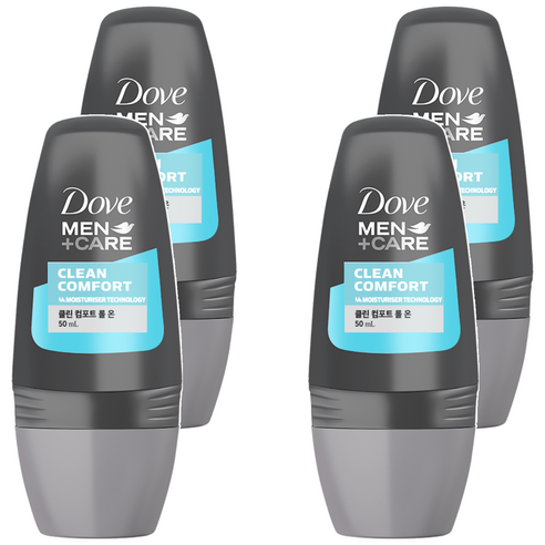 도브 맨 클린 컴포트 데오드란트 롤 온, 50ml, 4개