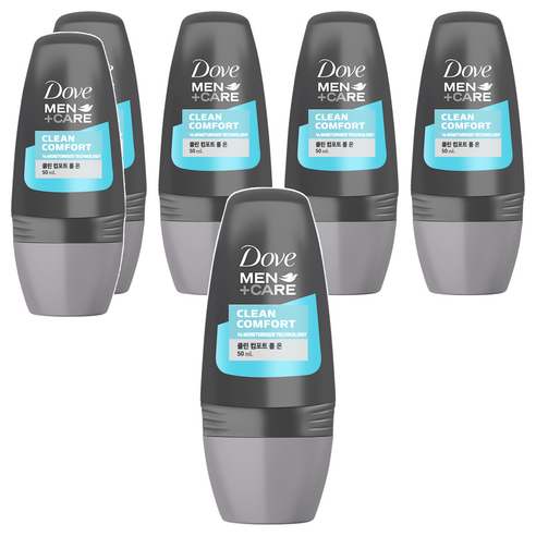도브 맨 클린 컴포트 데오드란트 롤 온, 50ml, 6개