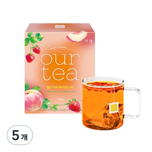 쟈뎅 아워티 딸기 피치 루이보스 티, 4개입, 5개