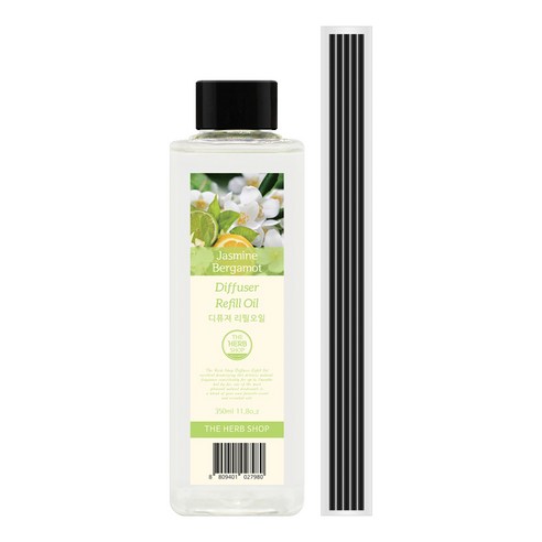 더허브샵 디퓨저 리필 오일, 자스민 베르가못, 350ml, 1개