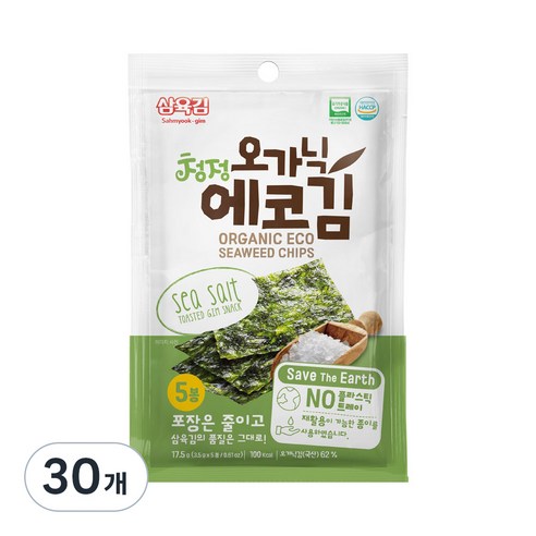 삼육김 오가닉 에코김, 3.5g, 30개