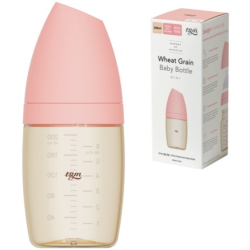 티지엠 유아용 PPSU 밀알 젖병, 블룸핑크, 200ml, 1개