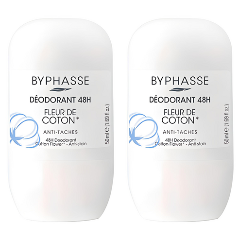 바이빠세 롤 온 데오드란트 코튼 플라워 48H, 50ml, 2개