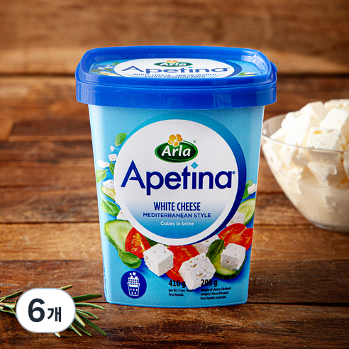 Arla 아페티나 화이트 치즈 클래식큐브, 200g, 6개