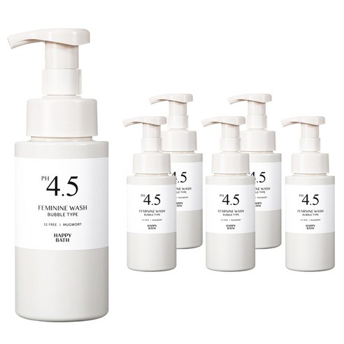 해피바스 PH4.5 약산성 쑥 버블 여성 청결제, 250g, 6개