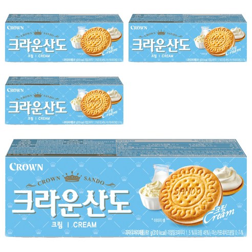 크라운산도 크림, 4개, 61g