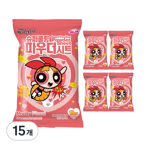 미스사사 슈퍼 쿨링 파우더 시트 데오드란트 플로럴, 87g, 15개