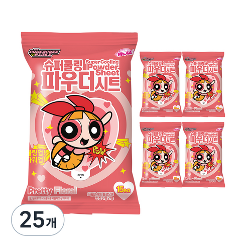 미스사사 슈퍼 쿨링 파우더 시트 데오드란트 플로럴, 87g, 25개