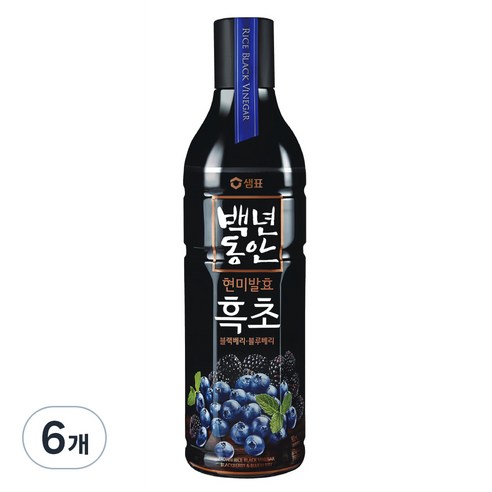 샘표 백년동안 흑초 블랙베리 블루베리, 900ml, 6개