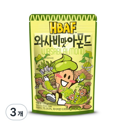 바프 와사비맛 아몬드, 120g, 3개