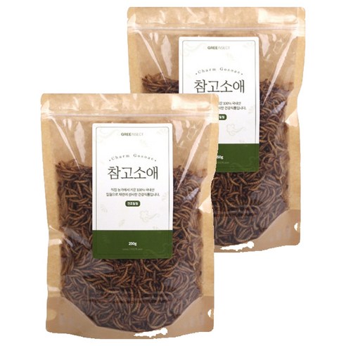 참고소애 건조밀웜 식용곤충, 250g, 2개