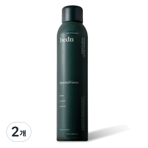 hedn 퍼퓸 스프레이 바디로션 스포틸그린, 250ml, 2개