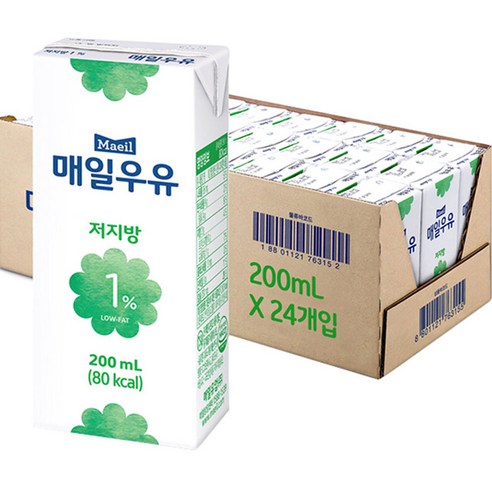 매일유업 저지방 1%, 200ml, 24팩