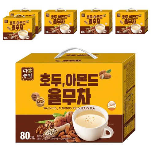 다농원 호두 아몬드 율무차, 80개입, 6개, 18g
