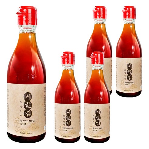 시장쏙 시골집 외할머니 참기름, 350ml, 5개