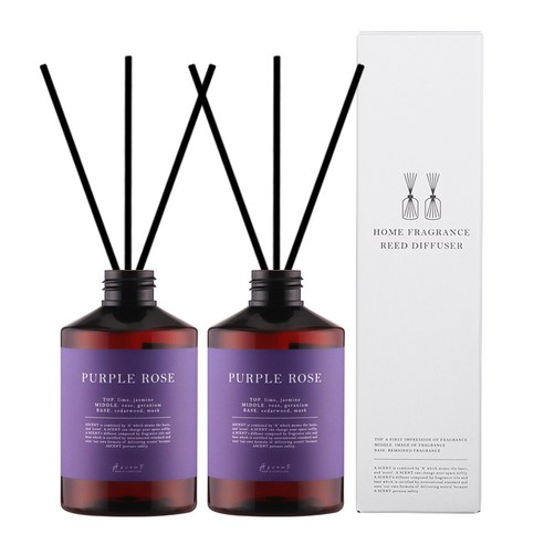 에이센트 네이처 실내 실속형 디퓨저 200ml x 2p 세트, 퍼플로즈