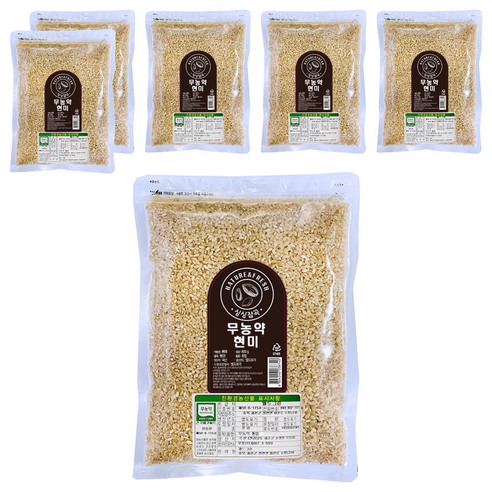 싱싱잡곡 무농약 현미, 800g, 6개