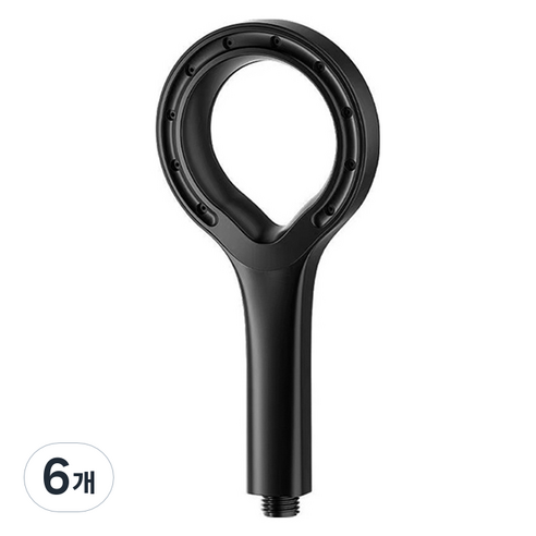윈프라이스 핸디플라워 미세 경량 샤워기, 6개, 블랙