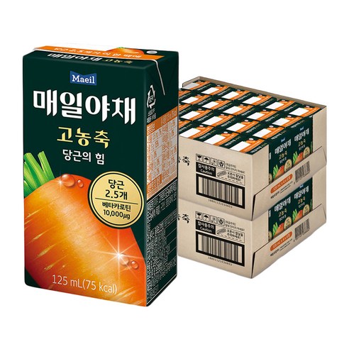 매일유업 매일야채 고농축 당근의 힘, 125ml, 48개