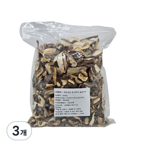 약초보은 건슬라이스 표고버섯, 500g, 3개