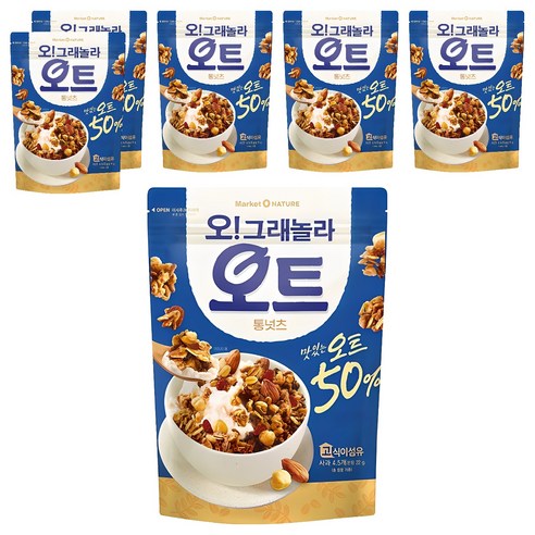 마켓오 오그래놀라 오트 통넛츠 시리얼, 360g, 6개