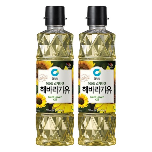 청정원 해바라기유, 500ml, 2개