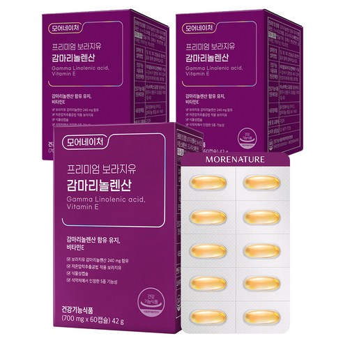 모어네이처 프리미엄 보라지유 감마리놀렌산, 60정, 3개