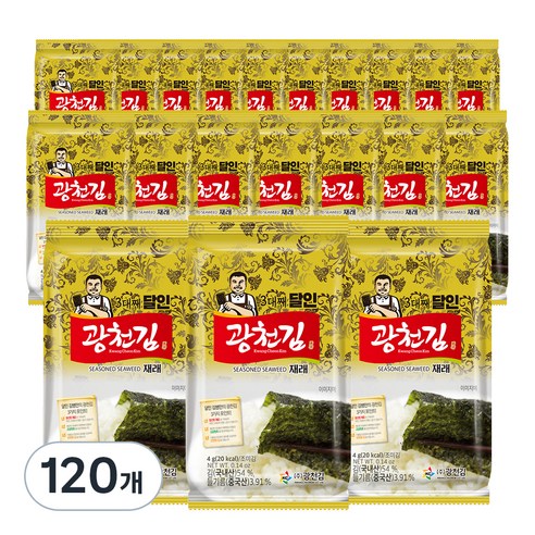 광천김 3대째 달인 재래 도시락김, 80g, 6개