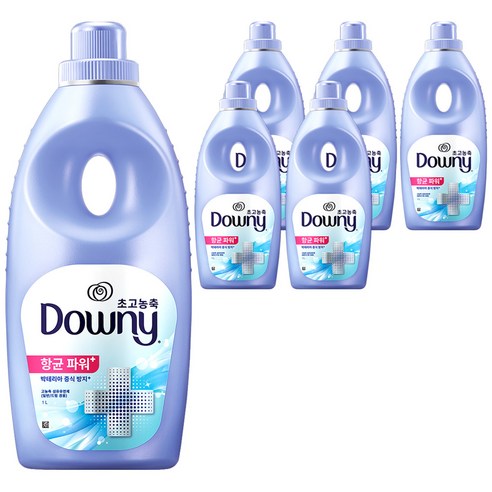 다우니 섬유유연제 항균파워 플러스, 1L, 6개