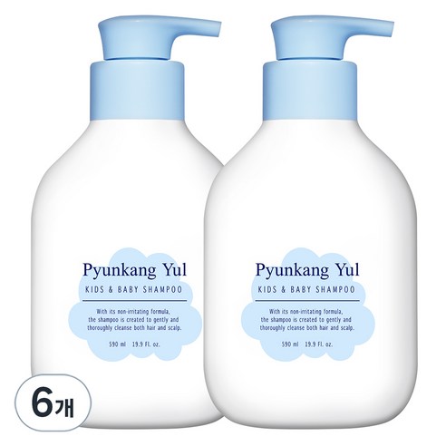 편강율 키즈 앤 베이비 샴푸 베이비파우더향, 590ml, 6개