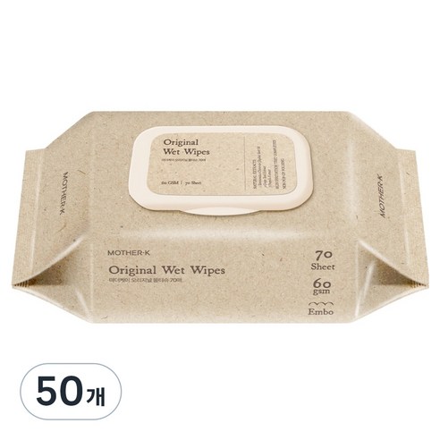 마더케이 오리지널 물티슈 캡형, 60g, 70매, 50개