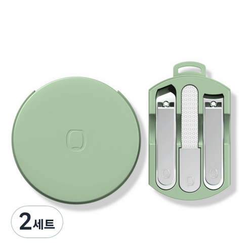 피피홈리빙 마카롱 포켓 손톱깍이 케어 세트, 2세트, 그린
