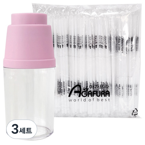 아가프라 스위티 요구르트 빨대컵 80ml + 빨대 240p, 3세트, 핑크