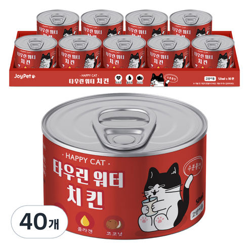 조이펫 고양이 타우린 워터 간식, 치킨, 50ml, 40개