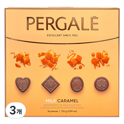 페르갈레 밀크 카라멜 초콜릿, 113g, 3개