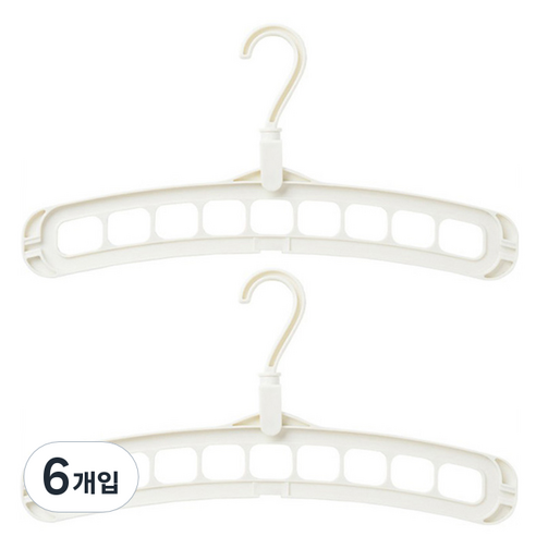 큐지오 다중 옷걸이 곡선형, 화이트, 6개입