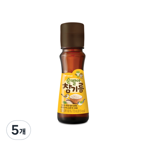 아이배냇 순 발아 참기름, 참깨, 75ml, 5개