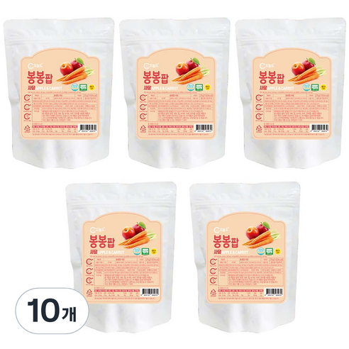 오늘도 봉봉팝 유기농쌀과자 25g, 사과 + 당근 혼합맛, 10개